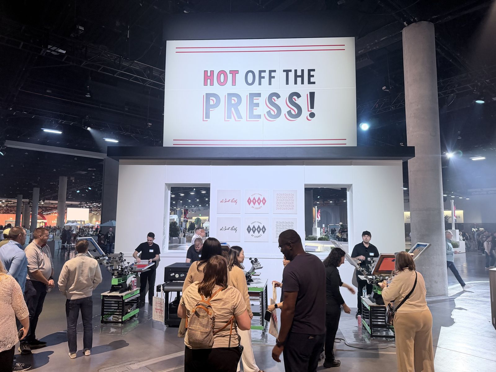 Merch Troop live screen-printing station running at a Cincinnati event